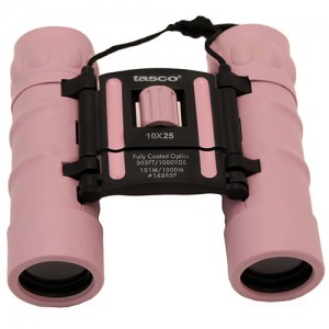 Tasco Essentials Binoculars 10x25, Pink, Roof, Box