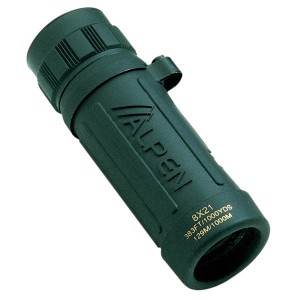 8x21 Monocular Green Rubber Covered